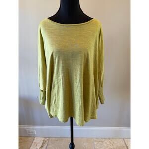 Eileen Fischer Dolmain Sleeve Green Top